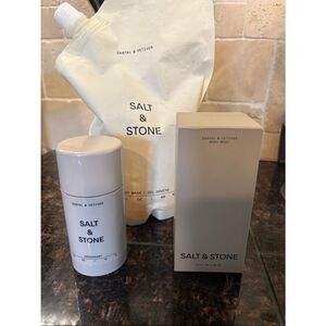 New Salt & Stone Santal & Vetiver body wash, Deodorant Body Mist bundle